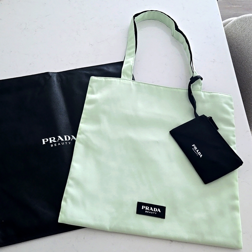 Brand New PRADA TOTE & POUCH never used Prada reversible tote bag Prada beauty
